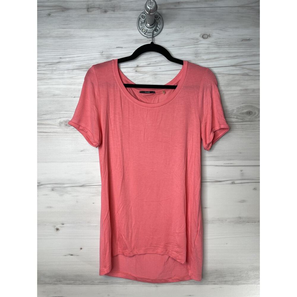 Tahari Shirt Womens Medium Pink Short‎ Sleeve Stretch Rayon Lightweight Top